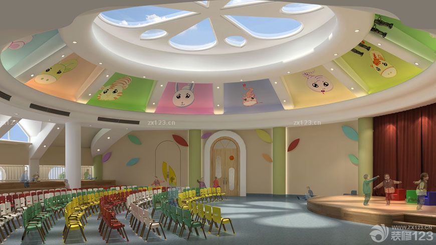 最新3d幼儿园设计效果图_设计456装修效果图